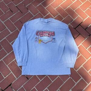 Vintage 2006 Ohio State vs Michigan graphic grey long sleeve big ten shirt
